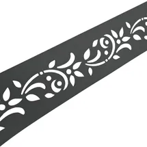 zaun|zu® zaunzu PREMIUM Dekor Floral1 Sichtschutz Anthrazit 2,55m