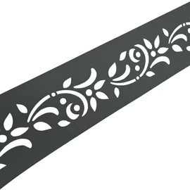 zaun|zu® zaunzu PREMIUM Dekor Floral1 Sichtschutz Anthrazit 2,55m