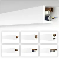 heximo Winkelprofil weiß 1.7 Meter Profile - XPS Abdeckleisten für Heizungsrohre, L-Profil Rohrabdeckung Kabelkanal Modell: HRA-3-89x89 mm (20.4 Meter / 12 Leisten)