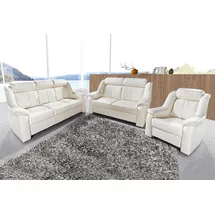 sit&more Polstergarnitur 3-2-1 Garnitur Kunstleder 3-Sitzer + 2-Sitzer + Sessel Weiß