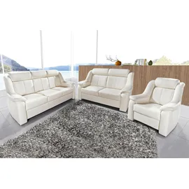 sit&more Polstergarnitur 3-2-1 Garnitur Kunstleder 3-Sitzer + 2-Sitzer + Sessel Weiß