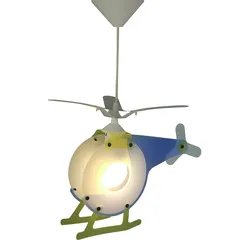 NIERMANN Hängeleuchte "Hubschrauber", weiß (weiß, blau), H: 35cm, Lampen, Pendelleuchte Hubschrauber, Kinderlampe