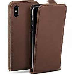 moex Flip Case iPhone X Klapphülle Leder Optik