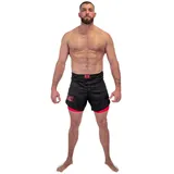 METAL BOXE Unisex – Erwachsene Short MMA Dual Noir/Rouge L, Schwarz/Rot, Large