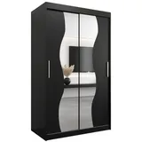 abiks möbel Schwebetürenschrank MADRYT 120 x 200 x 62 cm Schwarz