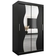 abiks möbel Schwebetürenschrank MADRYT 120 x 200 x 62 cm Schwarz