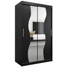 abiks möbel Schwebetürenschrank MADRYT 120 x 200 x 62 cm Schwarz