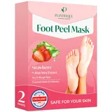 Plantifique Fußmaske - Hornhaut Socken Fussmaske Erdbeer 2 Paar Hornhautentferner Socken - Extreme hornhaut entfernen fuß Foot Peel Mask Fußpeeling - Anti Hornhaut Socken - Hornhaut Foot Mask