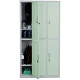 MCW Schließfach Preston T829, Schließfachschrank Wertfachschrank Spind, Metall 6 Fächer ~ grün