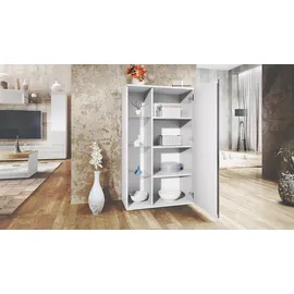 Vladon Vitrine, Eiche Wotan, Holzwerkstoff, 71.5x134x35 cm, Wohnzimmer, Wohnwände, Vitrinenschränke