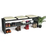 DanDiBo Ambiente Schuhregal Schwarz Metall 2 Ebenen 96497 Schuhablage Schuhständer Modern Stabil Massiv Schuhschrank Ablage