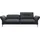 flexlux Couch Leder 3-Sitzer Schwarz