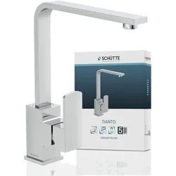 Spültischarmatur SCHÜTTE "Tianto", silber (silberfarben), Armaturen, 360 schwenkbarer Wasserhahn, Mischbatterie, Chrom, Hochdruck
