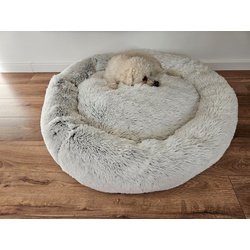 Pamek Hundekorb küscheliges Tierbett Hunde-Himmel Plüsch für Hunde und Katzen, Einfache Reinigung in der Waschmaschiene. weiß 80 cm