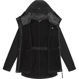 Ragwear Damen, Übergangsjacke Funktionsjacke Softshelljacke wasserabweisend mit Kapuze Monadde Softshell Black Gr. L - L
