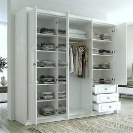 A&J MöbelLand Drehtürenschrank OSLO 200 x 215 x 59,5 cm Weiß