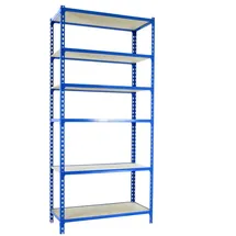 Proregal Schwerlastregal Metall 250 x 80 x 50 cm blau 6 Fachböden Fachlast 150 kg