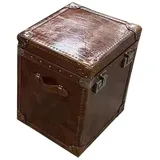 JVmoebel Beistelltisch Beistelltisch Vintage Leder Truhe Couchtisch Sofa Wohnzimmer (Beistelltisch), Made in Europa braun