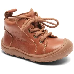 Gerle Lace Baby Leder-Lauflernschuhe zum Schnüren, Braun (Cognac)