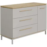 Paidi Wickelkommode, Hellgrau, Holzwerkstoff, Eiche, massiv, 1 Fächer, 3 Schubladen, 135.3x95.9x55.6 cm, Blauer Engel, Goldenes M, Babymöbel, Wickelkommoden & - 2 Jahre Gewährleistung - mind. 14 Tage Rückgaberecht - Grau