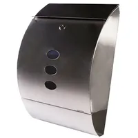Steelboxx Edelstahl Briefkasten Design silber inkl. Zeitungsfach