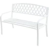 casa.pro Gartenbank Opsasar Stahl 127x53,5x88 cm Weiß