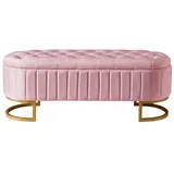 Sweiko Bettbank Gepolsterte Fußbank mit Stauraum, (Stauraum-Schlafkoffer und Fußbank, Sofabank Bank), 120 x 40 cm,Samtstoff Rosa rosa