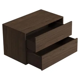 Badplaats Waschbeckenunterschrank Mali 80 x 46 cm Walnuss Braun - Hängender Badezimmerschrank mit 2 Schubladen und Montagematerial - Braun