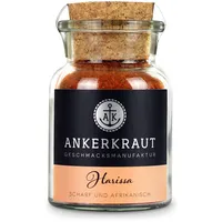 Ankerkraut Harissa, Gewürz für scharfe Gewürzpaste aus Chili, Gewürzglas, rot, 75 g im Korkenglas