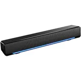 USB Soundbar PC Lautsprecher, Wired Stereo Soundbar Musik-Player Bass Surround Soundbox 3,5 mm Eingang für Desktop/Laptop/TV/Smartphone/Tablet / MP3 / MP4(Schwarz)