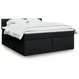 vidaXL Boxspringbett mit Matratze Schwarz 180x200 cm Stoff