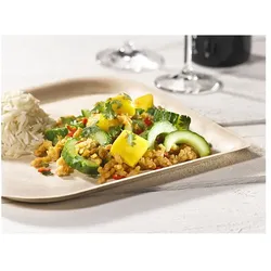 MONOUSO - Teller Bagasse und Bambus 23,8 cm (400 Stück)