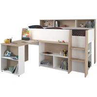 Parisot Hochbett Lucas 90 x 200 cm Eiche braun/weiß