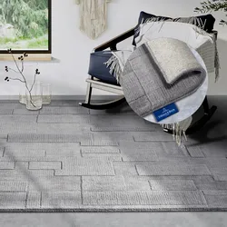 Wollteppich VILLEROY & BOCH "Wilhelmine", grau, B:160cm H:10mm L:230cm, Wolle, Teppiche, Läufer, handgewebt, Wolle, Natur, Wohnzimmer, Geometrie, Boho