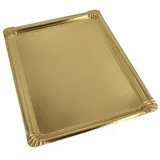 Papstar 90 Servierplatten, Pappe, PET-beschichtet eckig 34 cm x 45,5 cm gold