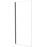 AICA Walk In Dusche 100 x 185cm Schwarz Duschwand6mm NANO ESG Duschabtrennung Duschtrennwand