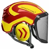 Pfanner Protos Integral Arborist Forsthelm G16 F39 alle 24 Farben Schutzhelm KWF - Rot-Neongelb