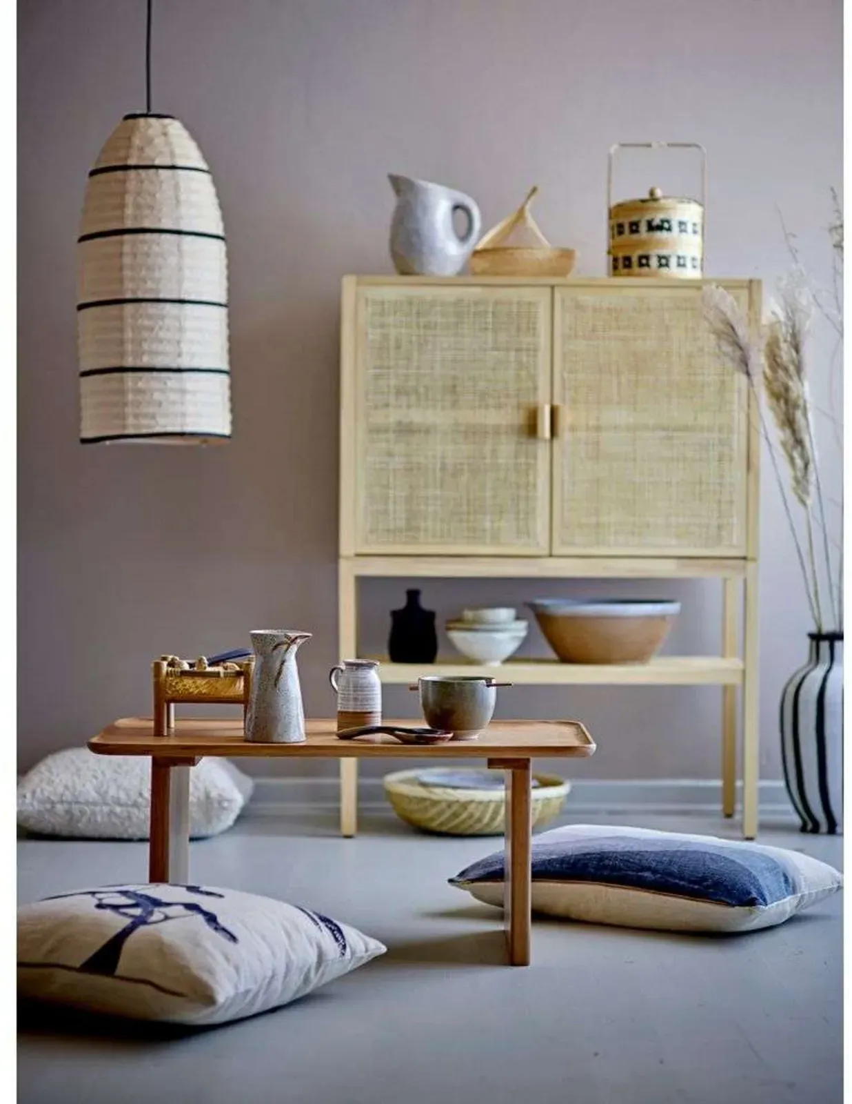Pendelleuchte Bloomingville, Beige, für Wohnzimmer, Papier / Karton - 70