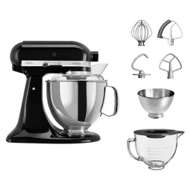 KitchenAid Artisan 5KSM175 Onyx Schwarz Glasset mit Glasschüssel