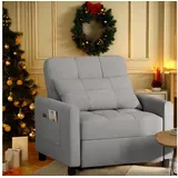 Bealife Relaxsessel Schlafsessel, Aufgerüsteter Liegesessel, klappbar, 191 cm erweiterte grau
