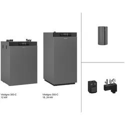 Viessmann Paket Vitoligno 300-C Pelletkessel, 18kW Saugsystem ohne Partikelabscheider Z025166