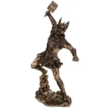 Veronese by Joh. Vogler GmbH Nordischer Donnergott Thor in Rüstung Gott Figur bronziert Odin Skulptur by Veronese