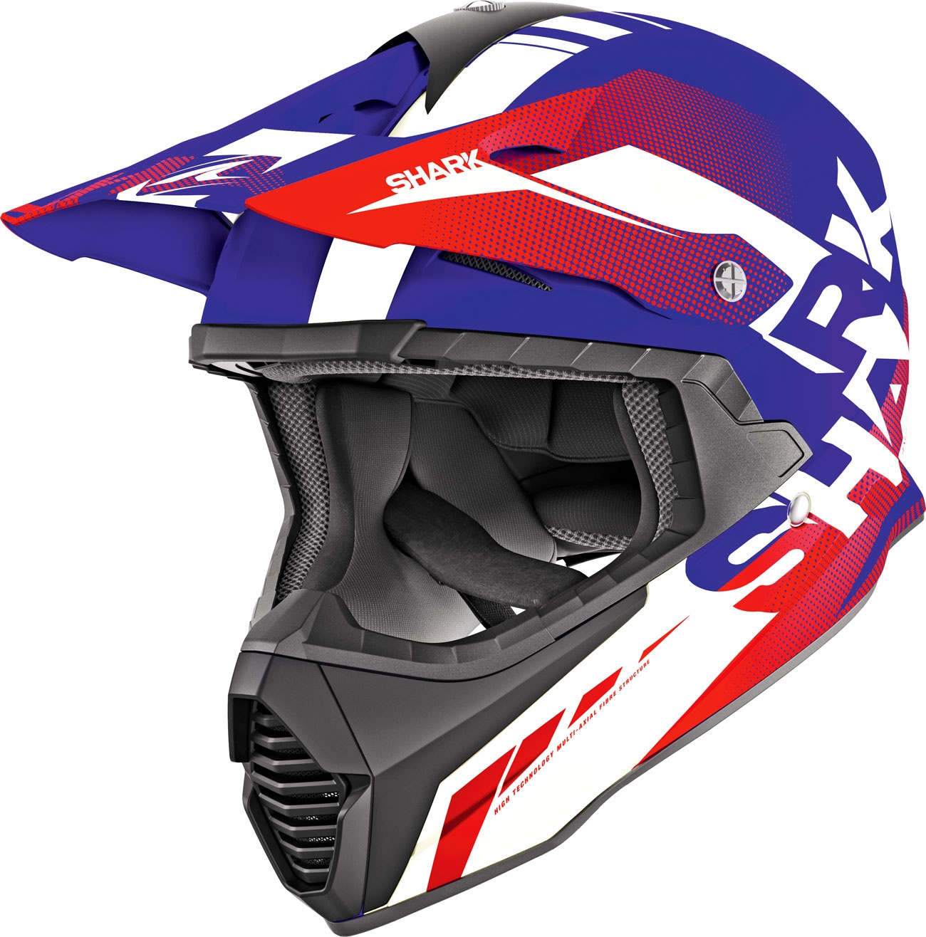 Shark Varial Anger, casque Cross - Bleu/Blanc/Rouge - S