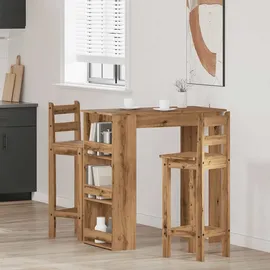 vidaXL Bartisch mit Regal 102 x 50 x 103,5 cm Braun