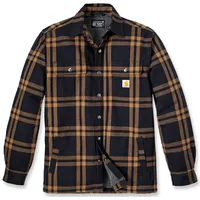 CARHARTT Relaxed Fit Flannel Sherpa Lined Hemd, schwarz-braun, Größe: