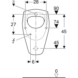 Geberit Renova Urinal Zulauf hinten Spülrand Weiß KeraTect