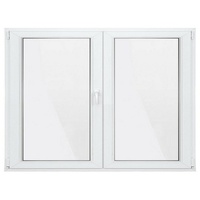 SN DECO GROUP Kunststofffenster Fenster 2 Flügel, 1000x1000, 2-fach Verglasung, weiß, 70 mm Profil, (Set), RC2 Sicherheitsbeschlag, Hochwertiges 5-Kammer-Profil weiß