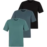 Copenhagen Studios T-Shirt Packung, 3er-Pack, 3 Stk. Unterziehshirt aus hochwertiger Bio-Baumwolle Gr. M, salbei dunkelsalbei, schwarz, , 20346919-M