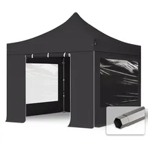 TOOLPORT Faltpavillon 3 x 3 m inkl. 4 Seitenteile Schwarz