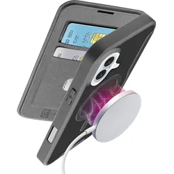 Daily Mag - iPhone 16 Buchhülle mit halbdurchsichtigem Hartdeckel, kompatibel mit dem Magsafe®-Ökosystem